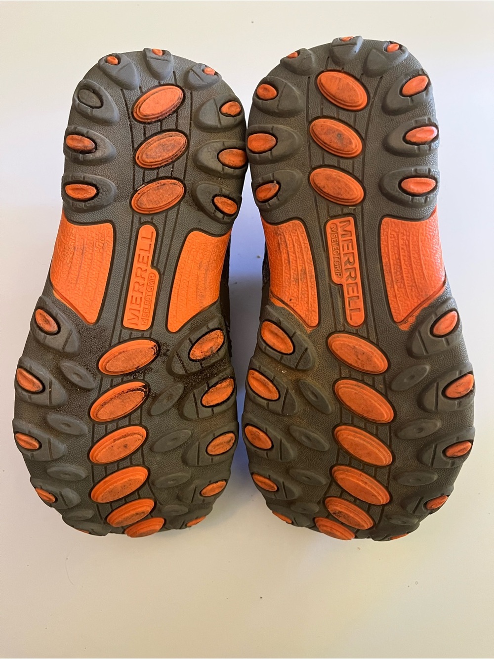 Merrell Kids Gray with Orange Trim Trail Sneakers - Picture 2 of 2